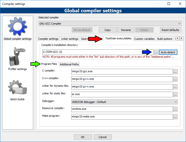 how to choose codeblocks compiler