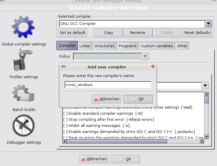 setting up codeblocks compiler